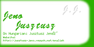 jeno jusztusz business card